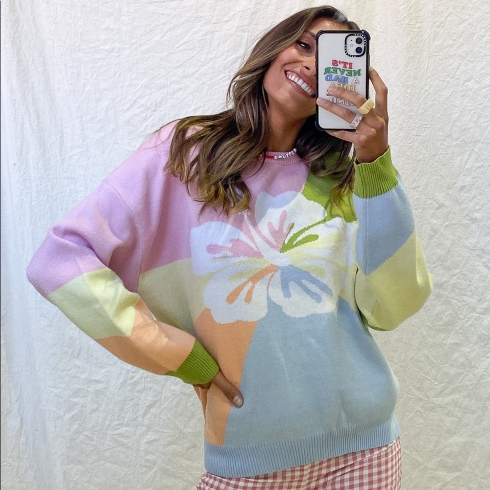 Peppermayo Colourful Floral Oversized Sweater